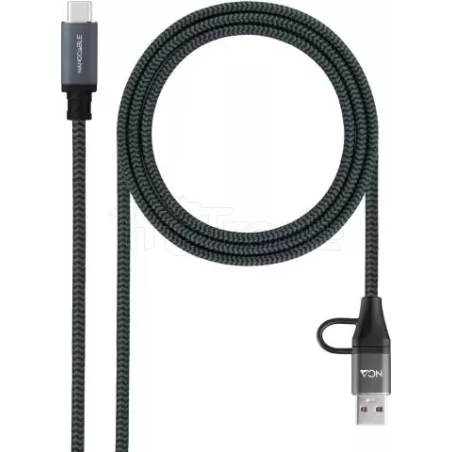 CableNanocableUSB-A/USB-C vers USB-C M/M 1.5m (Noir) | MonPC.Store