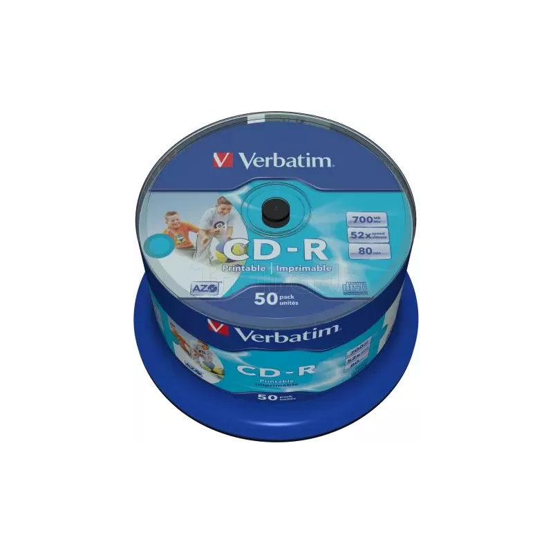 Spindle de 50 CD-R imprimablesVerbatimAzo- 700Mo | MonPC.Store