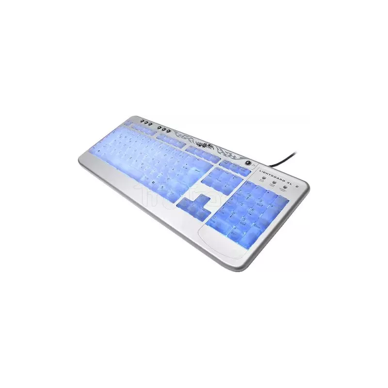 Clavier filaire Revoltec LightBoard XL 2 (Argent) | MonPC.Store