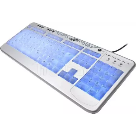 Clavier filaire Revoltec LightBoard XL 2 (Argent) | MonPC.Store