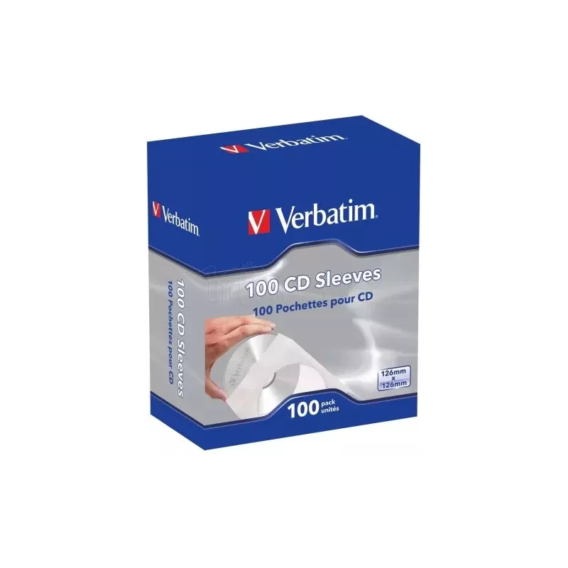 BoiteVerbatimde 100 pochettes papier pour CD/DVD | MonPC.Store