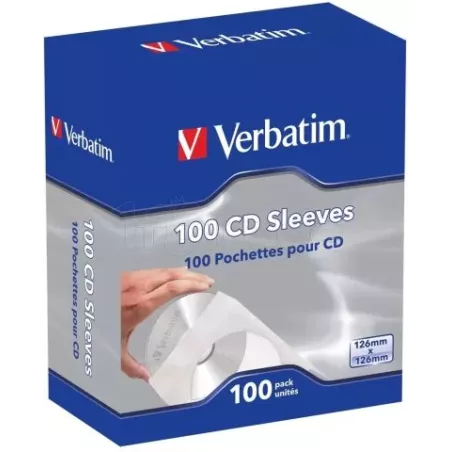 BoiteVerbatimde 100 pochettes papier pour CD/DVD | MonPC.Store