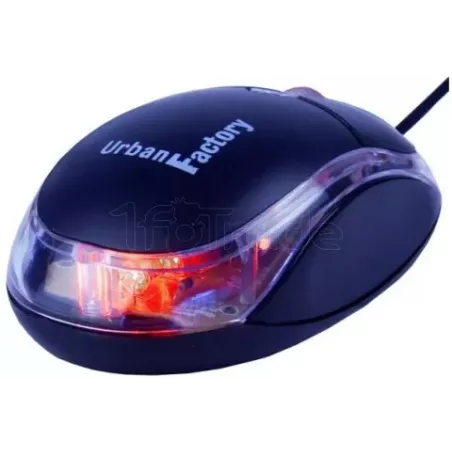 Souris filaireUrban FactoryBDM02UF (Noir/Transparent) | MonPC.Store