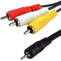 Cable audioD2 DiffusionJack 3,5mm vers 3 x RCA 1.5m | MonPC.Store