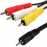 Cable audioD2 DiffusionJack 3,5mm vers 3 x RCA 1.5m | MonPC.Store