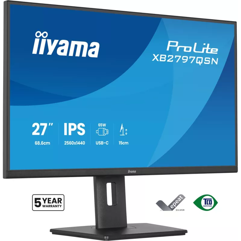 IIYAMA XB2797QSN-B1 écran 27" QHD - IPS 2560x1440 75Hz 350 cd/m² - Moniteur PC