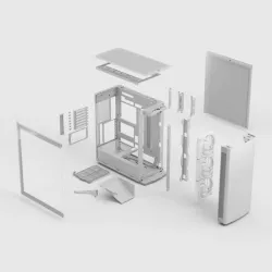 Fractal Design Define One Light TG Clear Tint boîtier PC moyen tour ATX EATX micro ATX verre trempé blanc - Boîtier PC