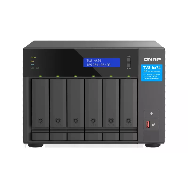 Nas Qnap TVS-h674-i3-16G - i3-12100 Intel Core i3 3.3 GHz 16 Go - Serveur NAS