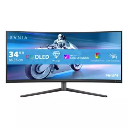 PHILIPS Evnia 34M2C6500 écran gaming 34" QD-OLED incurvé 1800R - UWQHD 3440x1440 175Hz 0,03ms 21:9 - Moniteur PC gamer