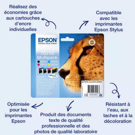 EPSON Cartouche Guépard T0712 Encre DURABrite Ultra… | MonPC.Store